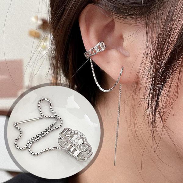 イヤーカフ アレルギー対応 レディース メンズ シルバー925 片耳 イヤリング チェーン 揺れる ...