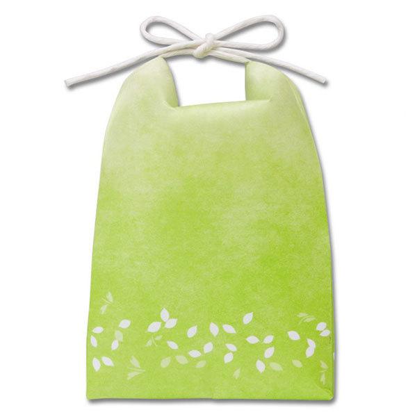 アサヒパック お米2、3合のギフト・贈答用ミニ袋黄緑のわかくさ柄ひも付きカラークラフト米袋 ミニクラ...