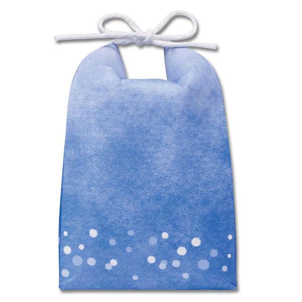 アサヒパック お米2、3合のギフト・贈答用ミニ袋やさしい青が人気ひも付きカラークラフト米袋 ミニクラ...