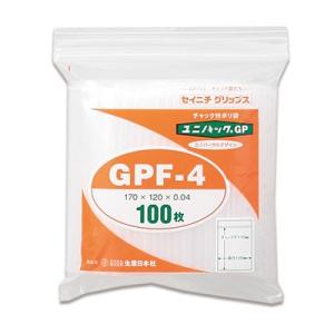 セイニチ ユニパック  GPタテ長タイプ F-4（1ケース4000枚）巾120×チャック下170×厚...