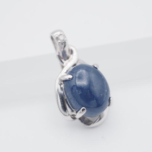 C778 サファイア? ブルースピネル? 3.5ct ダイヤモンド 0.01ct SV925刻印 ペ...