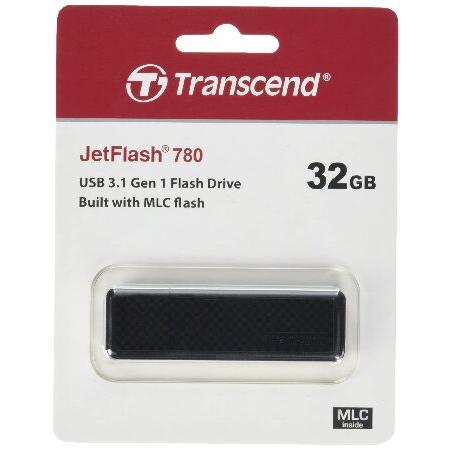 Transcend USBメモリ 32GB USB 3.1 MLCチップ搭載 キャップ式 ブラック ...