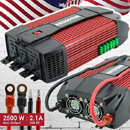 【平行輸入品】Audiotek 2500W Watt Power Inverter DC 12V A...