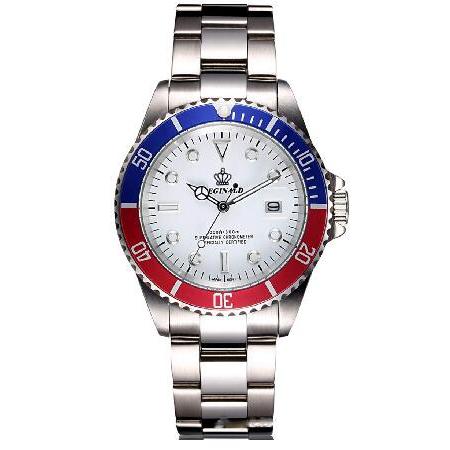 【平行輸入品】回転式ベゼルステンレススチールクオーツ防水カレンダー光Men Watchesレッドブル...