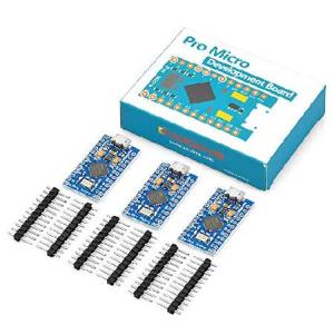 【平行輸入品】Arduino Mini Leonardo用プロマイクロ5V 16MHzモジュールボード2列ピンヘッダー3個。