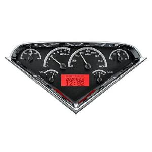 【平行輸入品】Dakota Digital 55 56 57 58 59 シボレーピックアップトラック アナログダッシュゲージ ブラック合金 レッド VHX-55C-PU-K-R
