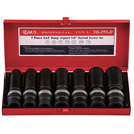 【平行輸入品】Genius Tools 7個入り 1/2インチ Dr. SAE ディープスイベルイン...