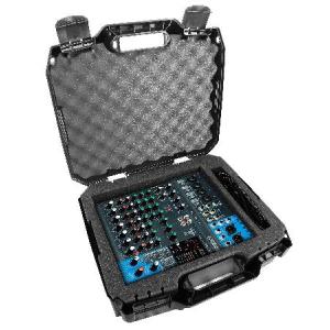 CASEMATIX DJ Mixer Travel Case Compatible with Yamaha MG10XU, MG10, MG06 10 Input Stereo Mixer Effects and Cables - Hard Shell Protection with Pre-Dic