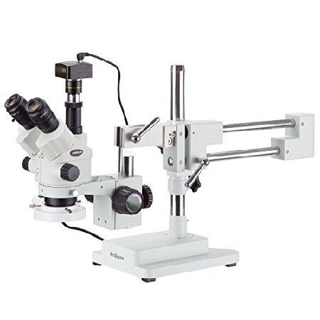 【平行輸入品】AmScope 3.5X-180Xサイマルフォーカルステレオブームは蛍光灯と5MPカメ...