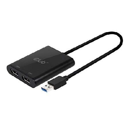 Club3D SenseVision USB A to DisplayPort 1.2 Dual M...