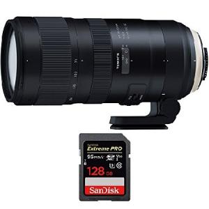 Tamron SP 70-200mm F/2.8 Di VC USD G2 Lens (A025) for Nikon Full-Frame (AFA025N-700) with Sandisk Extreme PRO SDXC 128GB UHS-1 Memory Card