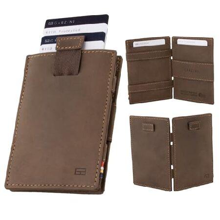 【平行輸入品】Garzini 薄手 ミニマリスト 本革 メンズ用マジックウォレット RFIDブロック...