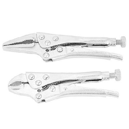 【平行輸入品】2pcs Locking Pliers Set, 4.3in Ground Mouth...