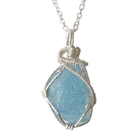 【平行輸入品】Raw Aquamarine Necklace - Blue Aquamarine P...
