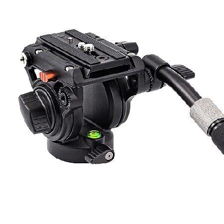 【平行輸入品】Cayer H6 ビデオ三脚 流体ヘッド 軽量 高耐久 ドラッグパンヘッド フラットベ...