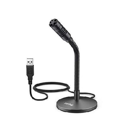 【平行輸入品】FIFINE ミニグースネック USBマイク ディクテーションと録音用 デスクトップマ...