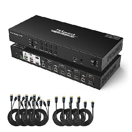 【平行輸入品】TESmart HDMI Dual Monitor KVM Switch 4 HDMI...