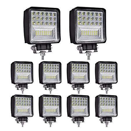 【平行輸入品】LED Light Pods, 4inch 126W Square LED Work ...