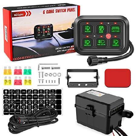 【平行輸入品】Nilight 6 Gang Switch Panel Universal Circu...