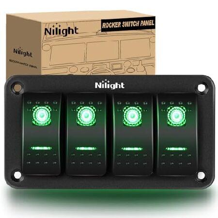 【平行輸入品】Nilight 4ギャングロッカースイッチパネル 12V トグルダッシュ 5ピン オン...