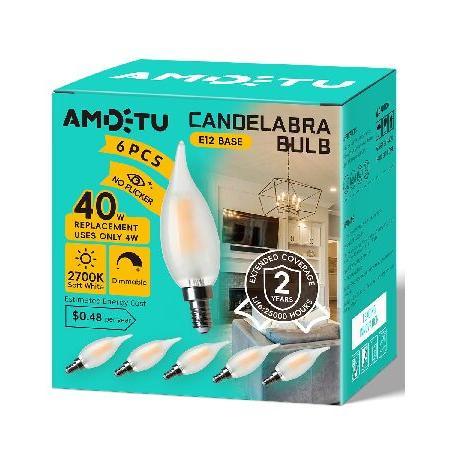 【平行輸入品】AMDTU E12 40 Watt Equivalent Frosted Small ...