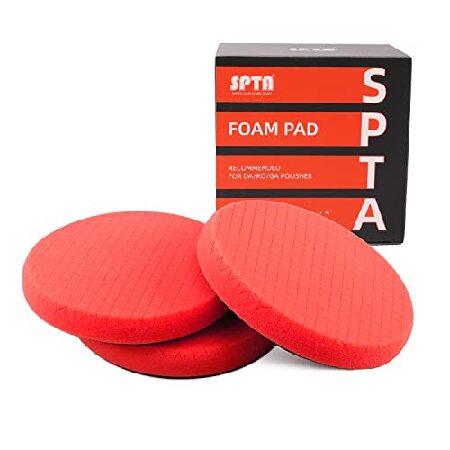 【平行輸入品】SPTA レッド仕上げ 研磨パッド バフパッド 3個 6.5インチフェイス 6インチ ...