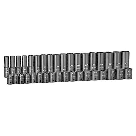【平行輸入品】Capri Tools 1/2インチ ドライブ シャロー ディープインパクトソケットセ...