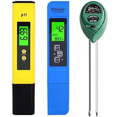【平行輸入品】PHメーター TDS PPMメーター 土壌PHテスター PH/ECデジタルキット 3個...