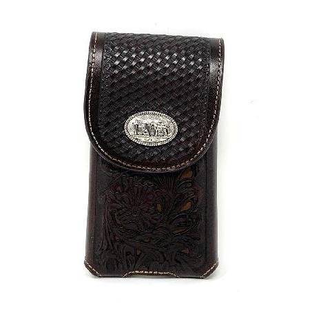 【平行輸入品】Texas West Western Cowboy Tooled Floral Lea...