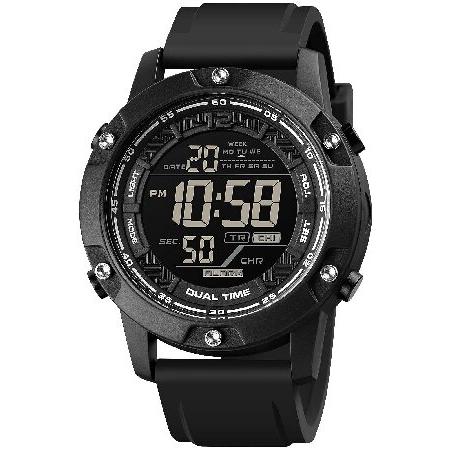 【平行輸入品】Men's Digital Black Sports Watches Large Fa...