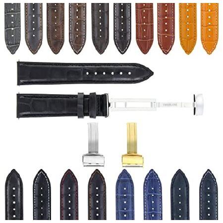 【平行輸入品】腕時計パーツ 互換品 21mm Leather Watch Band Strap De...
