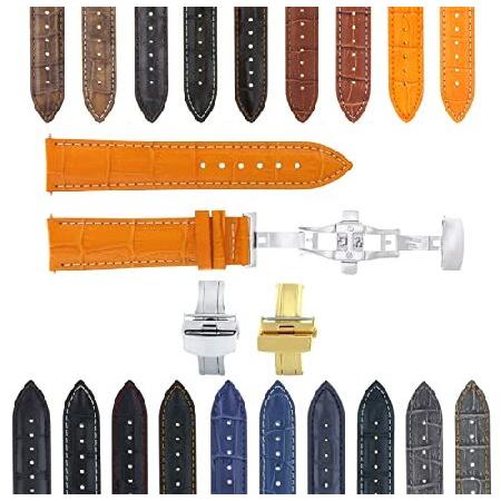 【平行輸入品】腕時計パーツ 互換品 21mm Leather Band Watch Strap De...