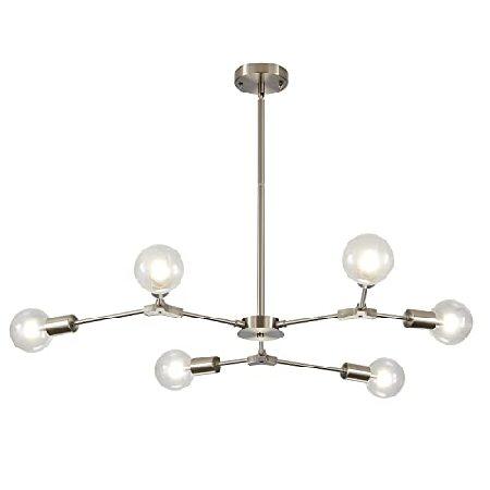 【平行輸入品】KCO Lighting Brushed Nickel Chandelier Mode...