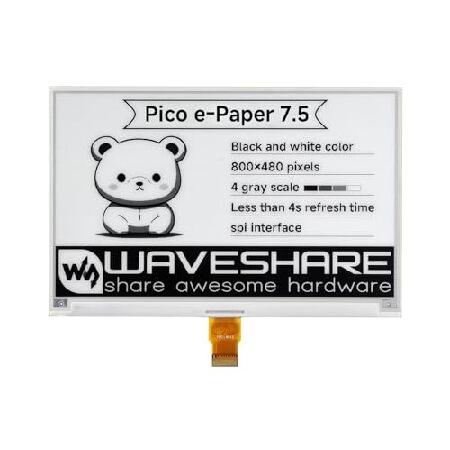 【平行輸入品】Waveshare 7.5inch E-Paper E-Ink Display Mod...