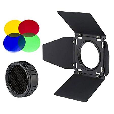 【平行輸入品】GODOX BD-10 バーンドア ハニカムグリッドと4色ジェルフィルター付き GOD...