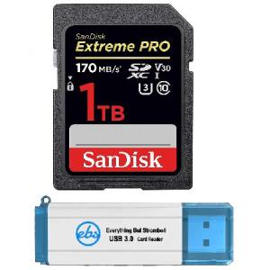 SanDisk Extreme Pro 1TB SDXC SDメモリーカード Canon EOS R3 EOS R5 EOS R6 ミラーレスカメラ クラス10 (SDSDXXY-1T00-GN4IN) バンドル (1) Everything But St