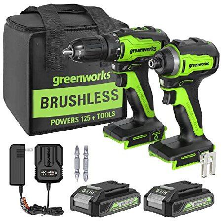 【平行輸入品】Greenworks 24V MAX Cordless Brushless Drill...