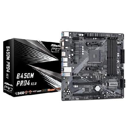 【平行輸入品】ASRock マザーボード B450M PRO4 R2.0  ブラック