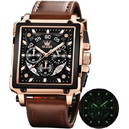 【平行輸入品】OLEVS Watches for Men Quartz Chronograph Le...