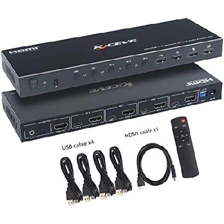 KVM Switch HDMI 4 Port Support 4K@60Hz 2K@120Hz Si...