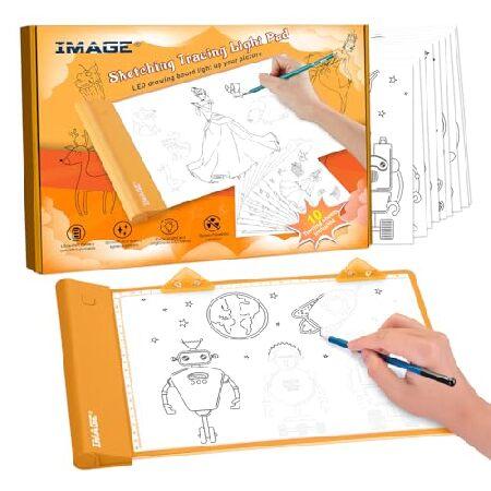 【平行輸入品】IMAGE ライトアップトレースパッド オレンジ お絵かきタブレット ぬりえ 子供 お...