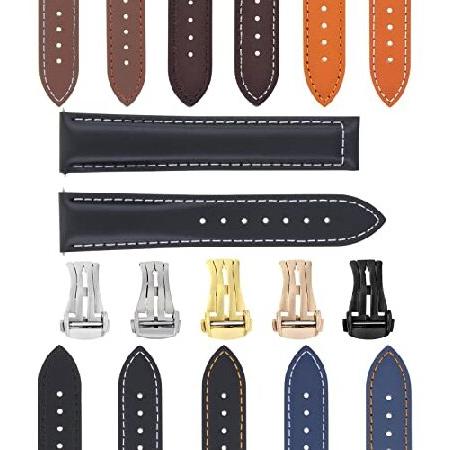 【平行輸入品】腕時計パーツ 互換品 19mm Smooth Leather Strap Band C...