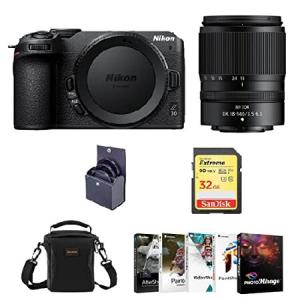 Nikon Z 30 DX-Format Mirrorless Camera with Nikon NIKKOR Z DX 18-140mm f/3.5-6.3 VR Lens, Bundle with PC Photo ＆ Video Editing Software, 32GB SD Memo