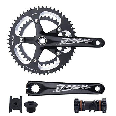 【平行輸入品】BOLANY 170mm 自転車クランクセット ダブルスピード ラウンド 39/53T...