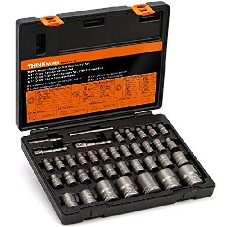 【平行輸入品】THINKWORK Bolt Extractor Set, 38 Pieces Imp...