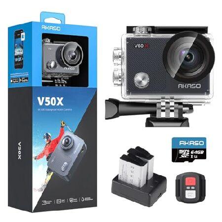【平行輸入品】AKASO V50X Native 4K30fps WiFi Action Camer...