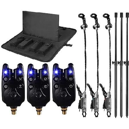 【平行輸入品】LSOSVSEU 釣り用バイトアラームインジケーターセット LED3個 釣り用アラーム...