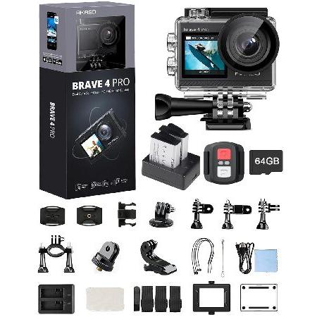 【平行輸入品】AKASO Action Camera Bundle with Brave 4 Pro...