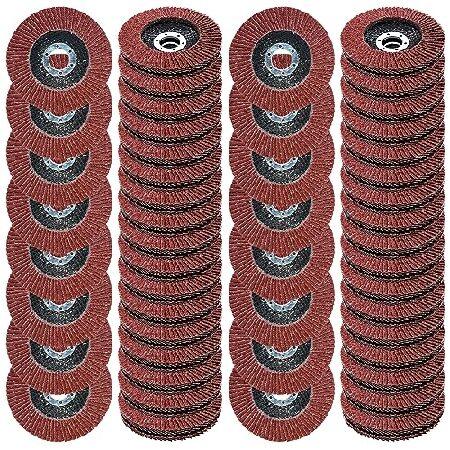 【平行輸入品】フラップディスク 80個 4 1/2インチ アングルグラインダーグリット 40 60 ...