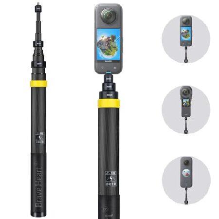 【平行輸入品】3m カーボンファイバー インビジブルロング自撮り棒 Insta360 ONE X3 ...